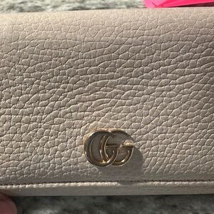 EGA GUCCI GG Marmont Quilted Leather Bifold Wallet Ivory